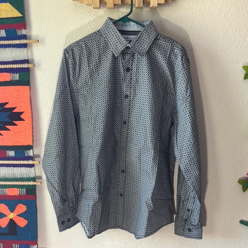 Men's PD&C Black and White Patterned Shirt